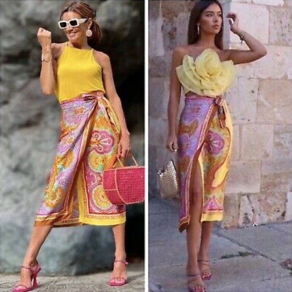 Zara Multicolor Patterned skirt - Picture 3 of 16